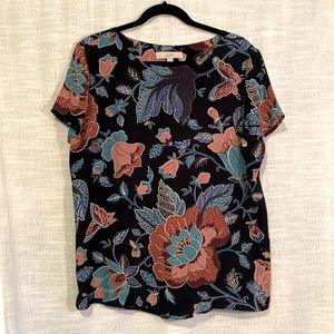 Ann Taylor LOFT Short Sleeve Floral Blouse